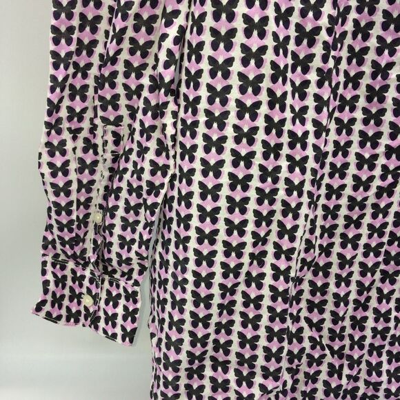 Gap Maternity White Long Sleeve Tunic w/Black and Lavender Butterflies Size S - Picture 8 of 11